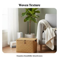 Lidded woven chest large - lidded,