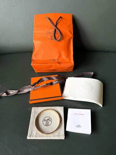 Hermès gold pink enamel - gold,