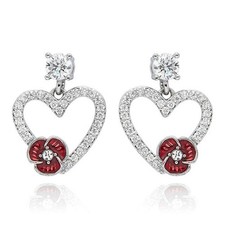 Poppy Sparkle Heart Stud