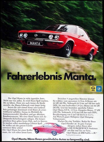 Opel manta e - manta, a