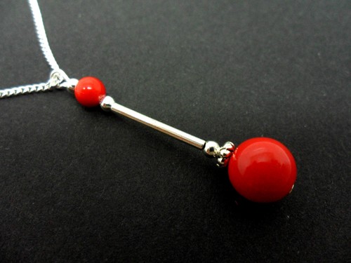 Lovely red coral bead - a,