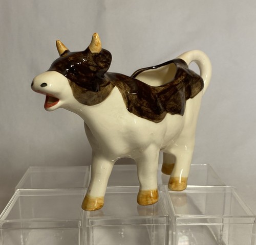 Vintage ceramic cow jug - vintage,