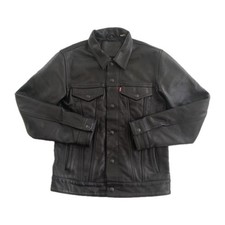 Levi’s Genuine Black Cow Leather Type 3 Trucker Jacket Size S | EX+ condition