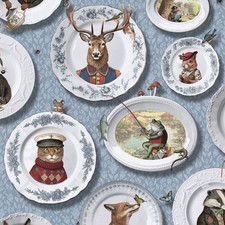 Vintage Tea Party Blue Wallpaper 13941 by Holden Decor Lounge Living Room Hall