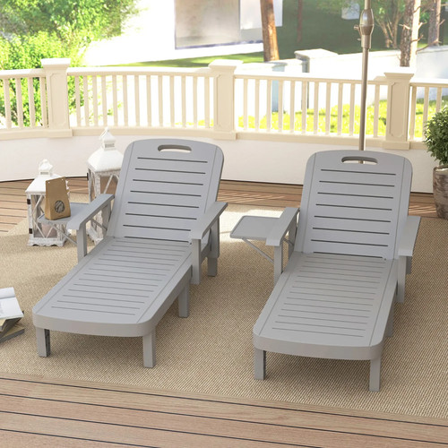 Resin reclining sun loungers - sun,