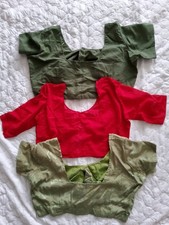 Women 3 Saree Blouses Cotton-