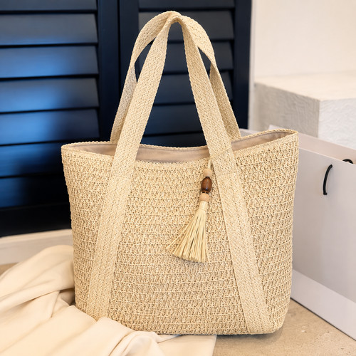 Women woven straw - woven, tote