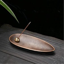 Japanese Incense Triple Stick Cone Burner Stand Ellipse Holder Bowl Tool Iron