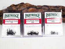 PARTRIDGE LONG SHANK TREBLE - BLACK - UP EYE HOOKS  - X2B (#8/10/16)