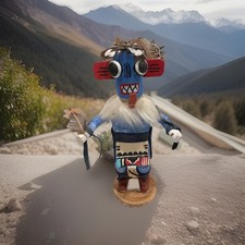 Vintage Hopi Kachina Doll Blue