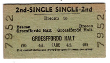 Railway ticket: B.T.C.: Brecon