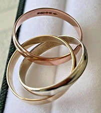 Gold 9ct Wedding Ring Tri