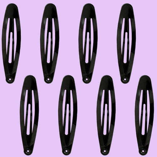Small black hair slides - small, snap