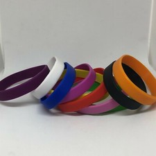 Silicone Wristbands Rubber Plain Reusable For Events Charity Fashion Bands-Adult