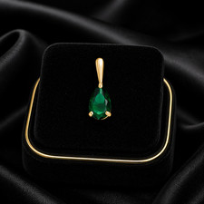 Teardrop natural emerald - natural, 9ct