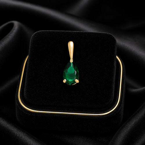 Teardrop natural emerald 9ct - natural,
