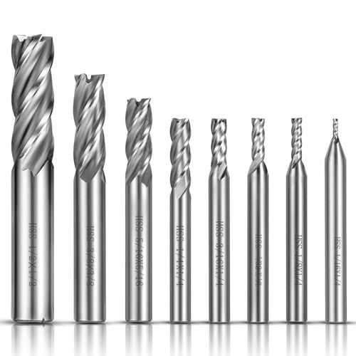 8pcs flute straight - end, mill