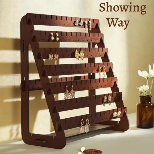 Retro wooden earring holder - retro,