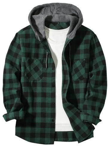 Mens hooded lumberjack - mens, plaid