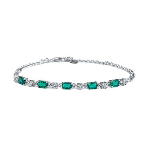 Lab emerald tennis bracelet - lab,