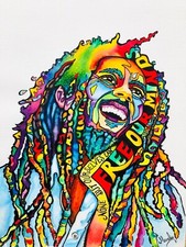Bob Marley icon abstract A4