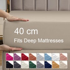 Extra Deep 40 CM Fitted Sheet Single Double King Super King Size Bed Sheets Uk