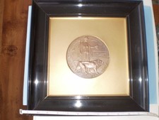 WW 1 Framed Death Plaque Named to Wilfred Lawrence Hancock  KRRC