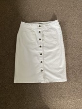 TU UK 12 Skirt White Denim