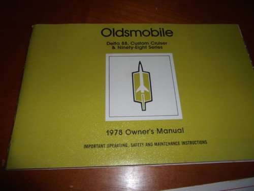 1978 oldsmobile owners - 1978, manual