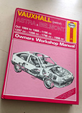 Haynes Manual Vauxhall Astra & Belmont 1984-1988 Incl SRi, GTE, GLSi