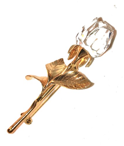 Swarovski crystal rose - swarovski, brooch