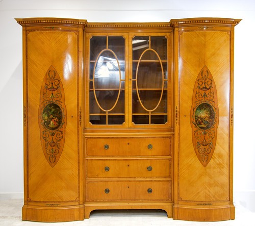 Antique satinwood breakfront - antique,