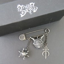 DROP DEAD Stainless Steel Pin Badge with Oni/Demon 