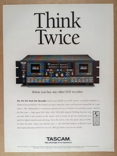 1998 tascam 302 - dual, dat
