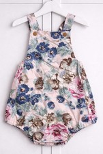 Girls Handmade Floral Dungaree