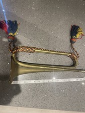 VINTAGE AMERICAN ARMY MILITARY BUGLES WITH TASSELS