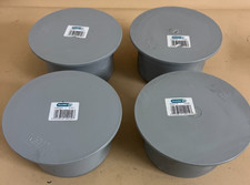 4 x 110 mm 4'' Socket plug for Soil Pipe,  Drainage, Sewerage, End Cap Grey uPVC