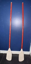 Vintage Pair 2 Le Petit Indien French Rowing Oars Paddles Wooden & Plastic 109cm