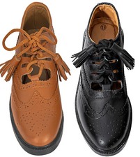 Brown black ghillie brogues - black,