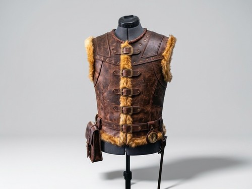 Steampunk leather vest - steampunk,