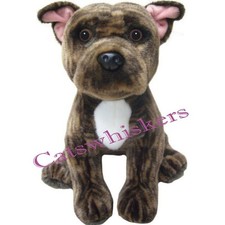 Brindle Staffordshire Bull Terrier Plush Soft Toy. Faithful Friends Staffy 24cmH
