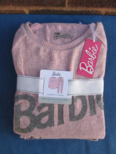 WOMENS PINK BARBIE SUPERSOFT 2 PIECE PYJAMAS ( SIZE S 10 - 12 ) NEW