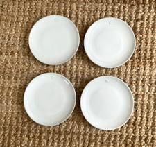 4x White Glazed Stoneware Star Embossed 6 Inch Appetiser Petit Fours Cake Plates