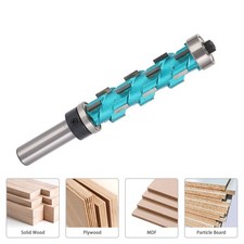 Flush Trim Router Bit 12mm Shank Double Bearing Spiral 65mm Cutting Length Woodw