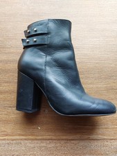 Whistles Black Leather Ankle