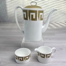 Susie Cooper Wedgwood Old Gold Keystone Fine Bone China Coffee Set 1970s Vintage