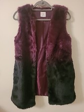 Womens Gilet Size 8 Jacket Fur Faux Warm Party Elegant Sleeveless Elegant Ladies
