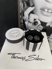 Genuine Thomas Sabo ‘Black Rebel At Heart Stud Earrings’ RRP £89 Rare Retired 