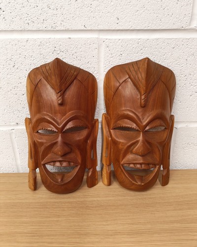 Large pair hand carved - of, hand-carved