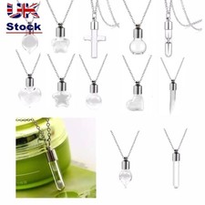 with Chain Wishing Bottle Transparent Glass Perfume Vial Pendant